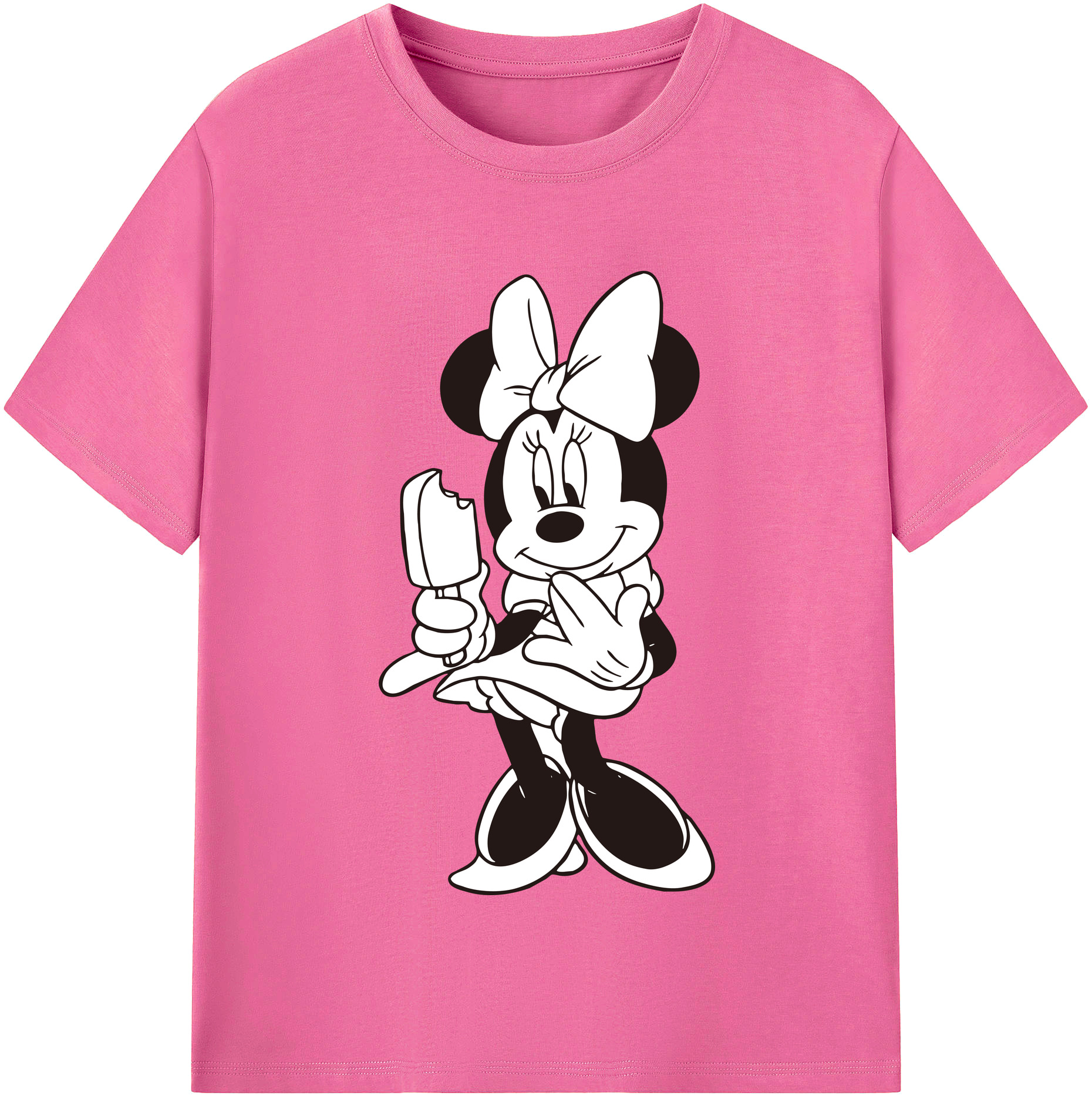 （画像用） ミッキーマウス Mickey Mouse レディースカジュアルプリントTシャツ（綿100％）